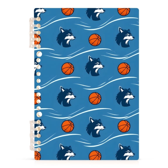 joogoo A5 Spiral Journal Notebook Wolf Basketballs College Ruled Notebooks 8.3" x 5.7" 1 PC