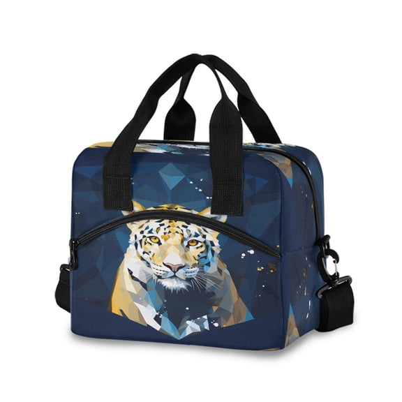 joogoo Abstract Cheetah Leopard Insulated Lunch Bags Reusable Cooler Box with Shoulder Strap