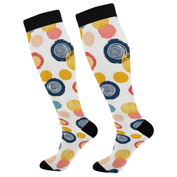 joogoo Abstract Circle Socks Women Men Knee High Sock