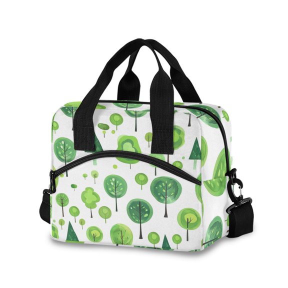 joogoo Abstract Cute Trees Insulated Lunch Bags Reusable Cooler Box with Shoulder Strap