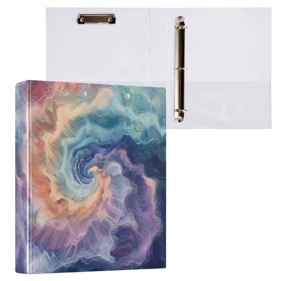 joogoo Abstract Tie-dye Hardcover 3 Ring Binder 1.5" Round Rings Interior Pockets Binders Organizer 1 Pack