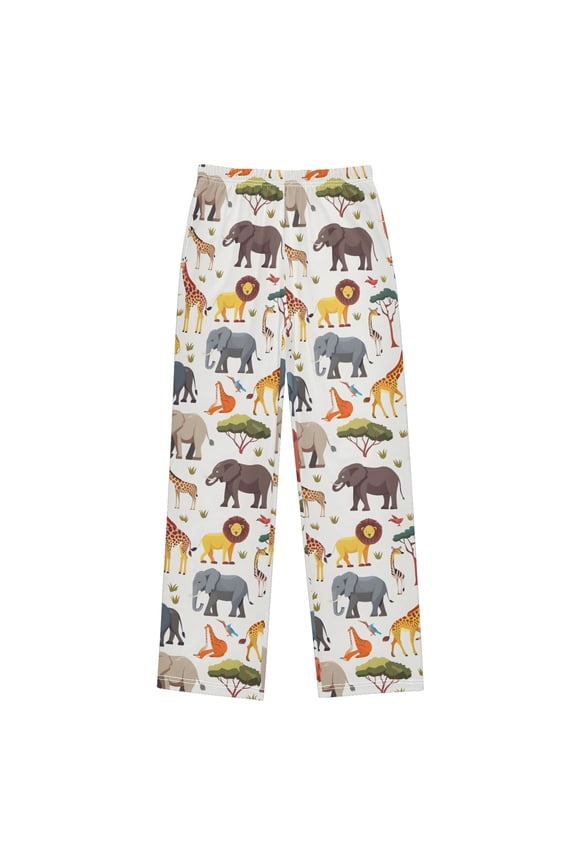 African Elephant Giraffe Pajama Pants Pj Bottoms Sleepwear Lounge L