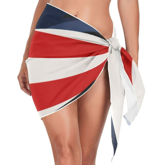 joogoo American Flag Star Women's Beach Sarong Bathing Suit Wrap Swimwear Cover Ups L