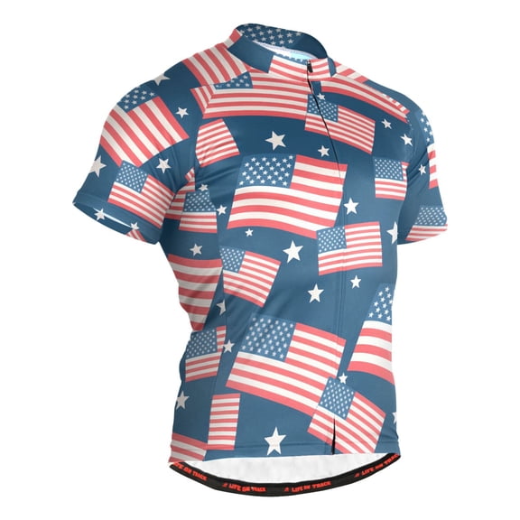 joogoo American Flag Stars-s1 Men's Cycling Jerseys Mountain Bike Short Sleeve Tops 3XL