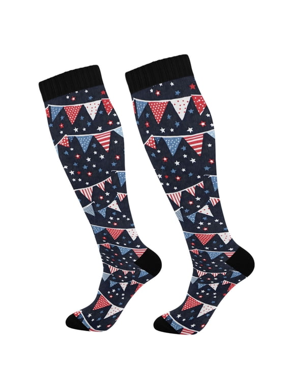 American Flags Stars Socks Women Men Knee High Sock