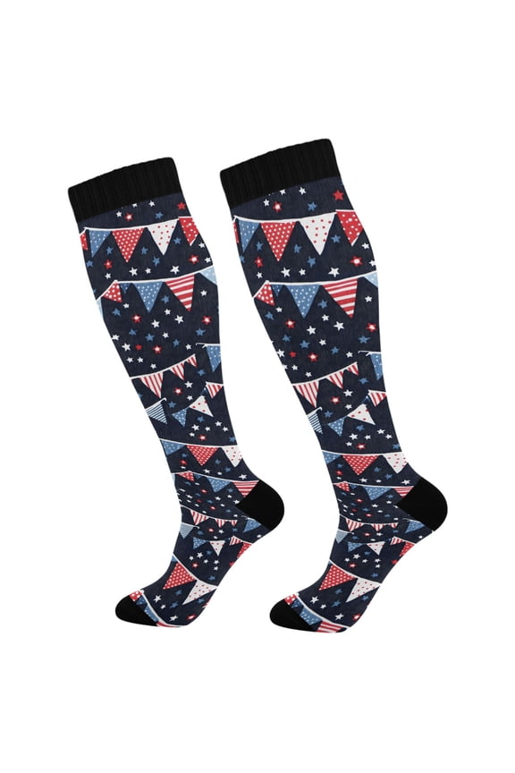 American Flags Stars Socks Women Men Knee High Sock
