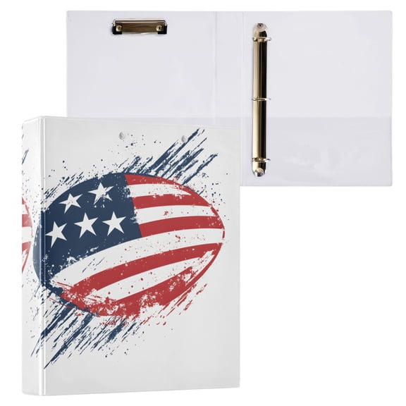joogoo American Football Hardcover 3 Ring Binder 1.5" Round Rings Interior Pockets Binders Organizer 1 Pack