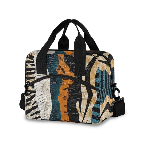 joogoo Animal Skins Pattern Insulated Lunch Bags Reusable Cooler Box with Shoulder Strap