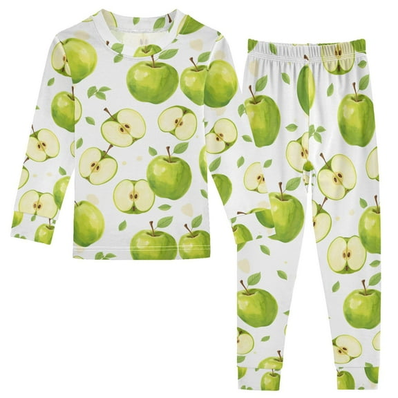 joogoo Apples 2 Piece Long Sleeve Tee and Pants Cotton Pajama Set 4T