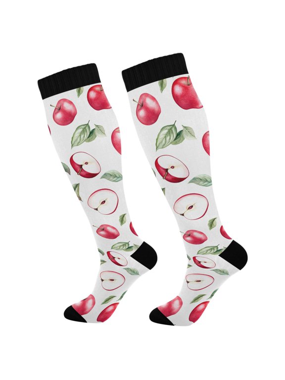 Apples Pattern Socks Women Men Knee High Sock