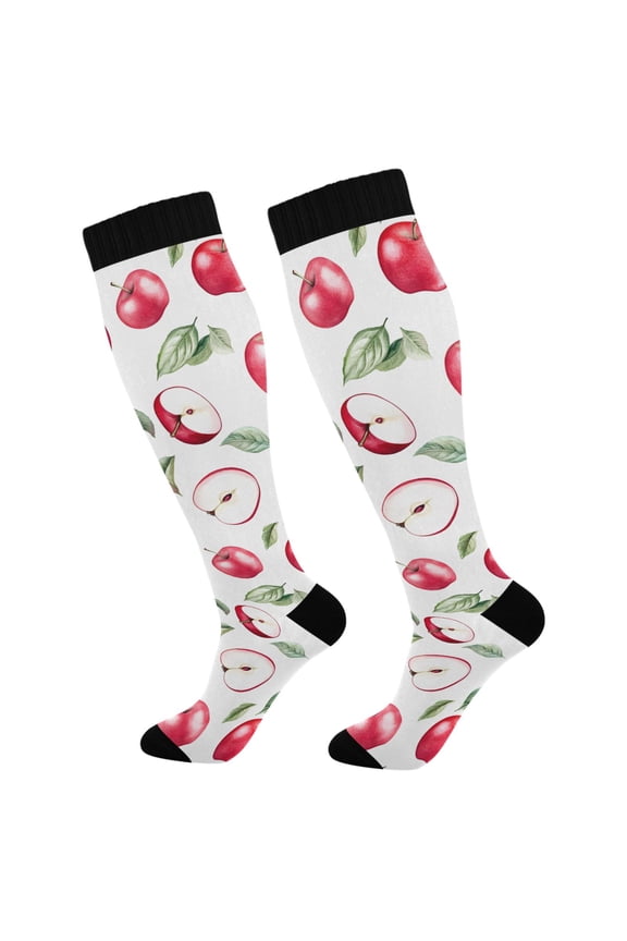 Apples Pattern Socks Women Men Knee High Sock