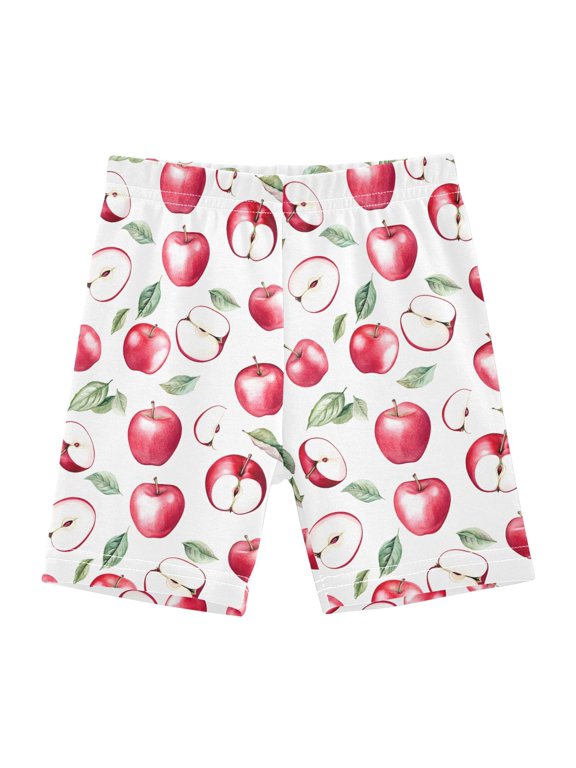 Apples Pattern Girls Lined Shorts Bike Dance Bottoms 10Y