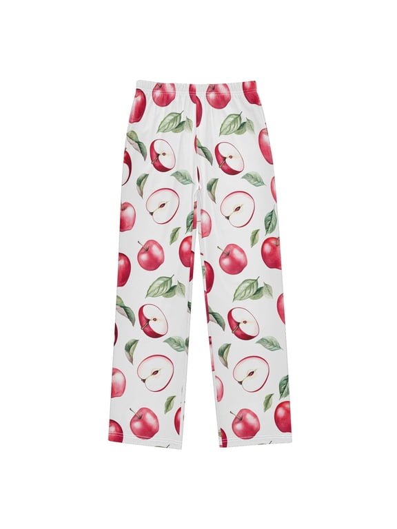 Apples Pattern Kids Pajama Pants Pj Bottoms Boy Girls Sleepwear Lounge M