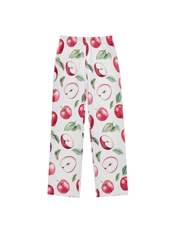 Apples Pattern Kids Pajama Pants Pj Bottoms Boy Girls Sleepwear Lounge XL