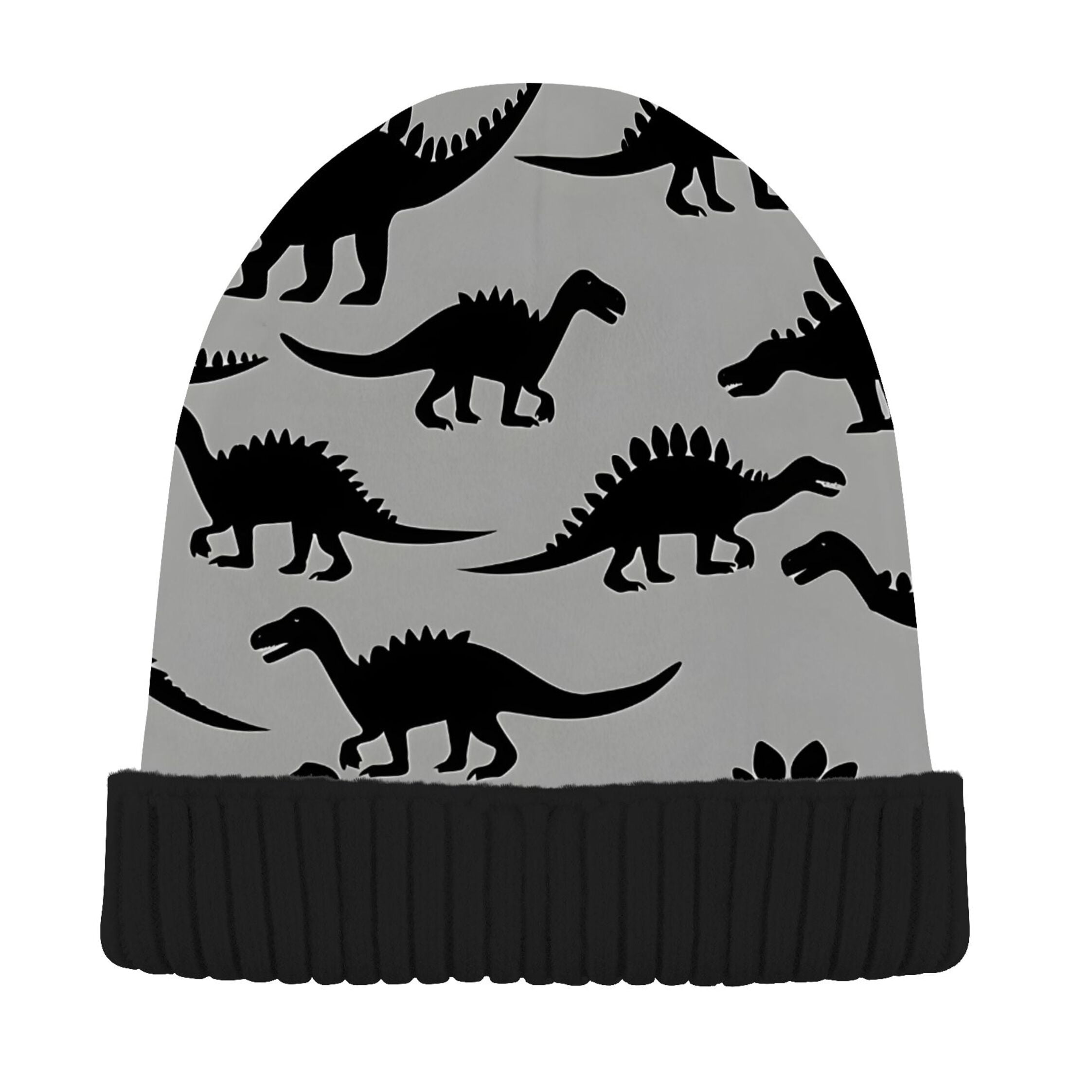 Coach Dino Print Knit Beanie Black And White Crazy Cute Festive Face Knit Hat Pattern: Holiday Character Inspired  main image 4