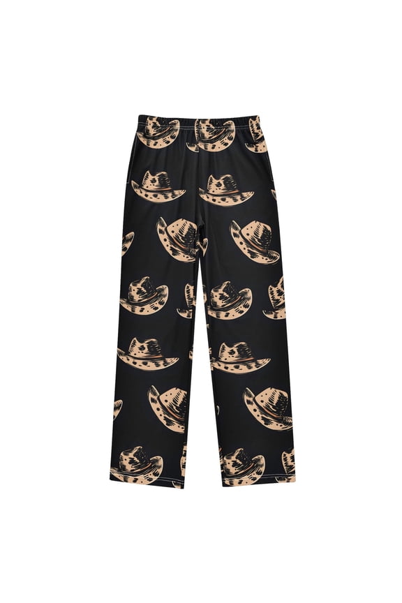Art Hat Pattern Pajama Pants Pj Bottoms Sleepwear Lounge L