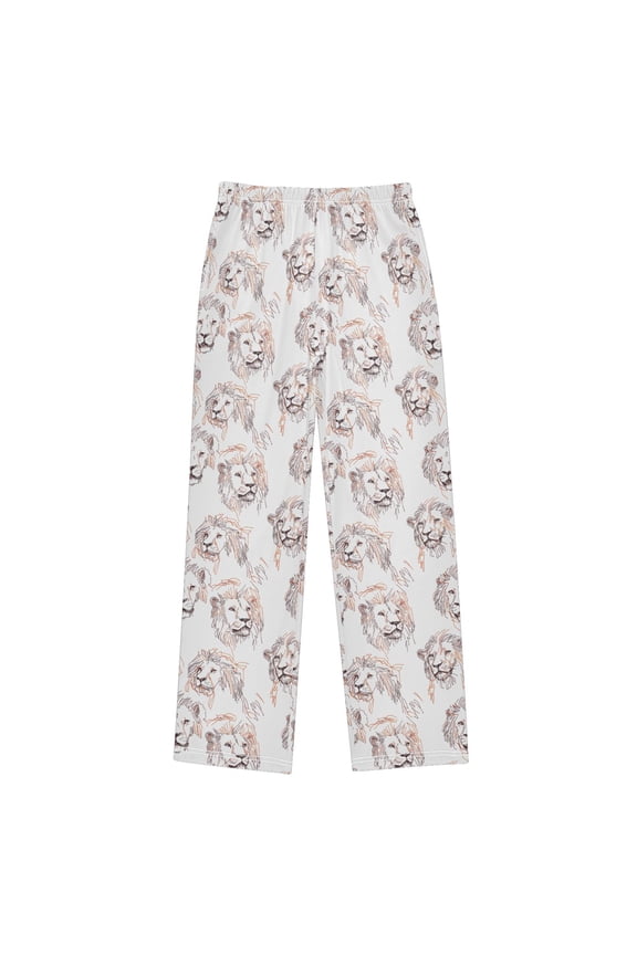 Art Lions Pajama Pants Pj Bottoms Sleepwear Lounge L