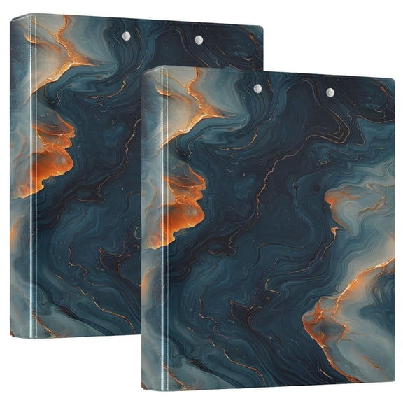 joogoo Art Marble Hardcover 3 Ring Binder 1.5" Round Rings Interior Pockets Binders Organizer 2 Pack