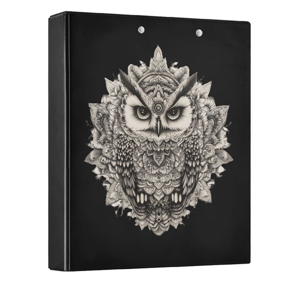 joogoo Art Owl Hardcover 3 Ring Binder 1.5" Round Rings Interior Pockets Binders Organizer 1 Pack