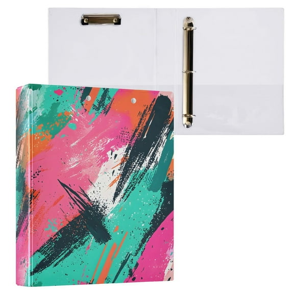 joogoo Art Tie Dye Hardcover 3 Ring Binder 1.5" Round Rings Interior Pockets Binders Organizer 1 Pack