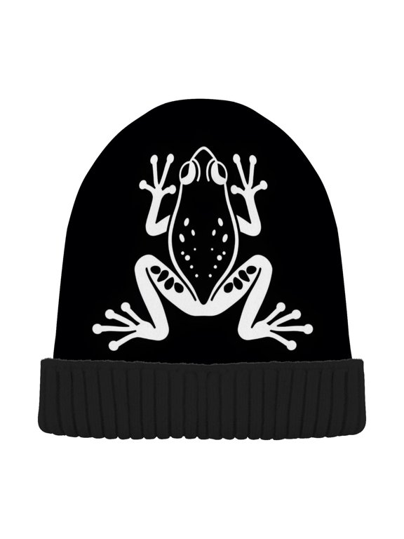 Artistic Frog Beanie Hats Men Women Cuffed Skull Cap Winter Warm Knit Thick Beanies
