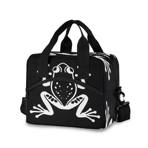 joogoo Artistic Frog Insulated Lunch Bags Reusable Cooler Box with Shoulder Strap