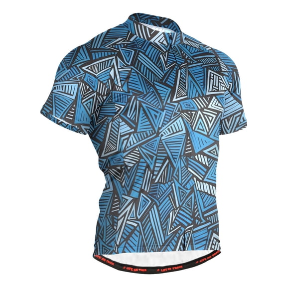 joogoo Artistic Triangle Geometrical Men's Cycling Jerseys Mountain Bike Short Sleeve Tops 3XL