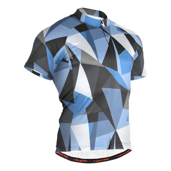 joogoo Artistic Triangle Geometry Men's Cycling Jerseys Mountain Bike Short Sleeve Tops 3XL