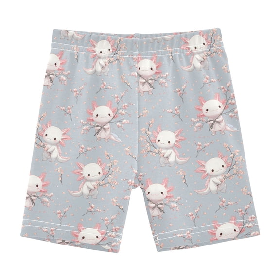 joogoo Axolotl Cherry Blossom Girls Lined Shorts Bike Dance Bottoms 10Y