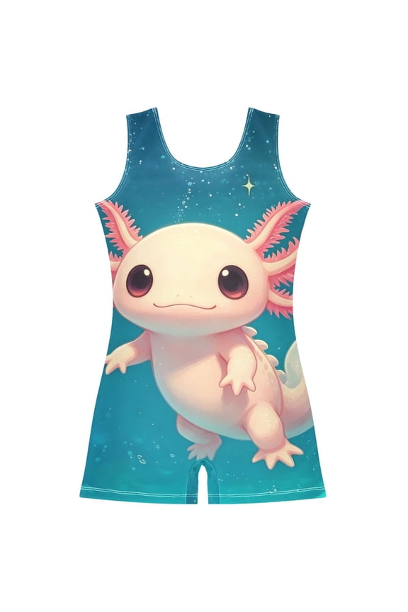 Axolotl Underwater Pattern Girls Leotards Gymnastics Tumbling Outfit Biketard Unitard 2-3Years
