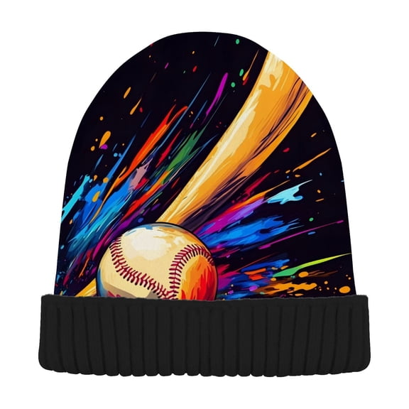 joogoo Baseball Bat Beanie Hats Cuffed Winter Warm Knit Thick Beanies