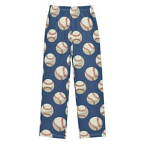 joogoo Baseball Blue Pajama Pants Pj Bottoms Sleepwear Lounge L