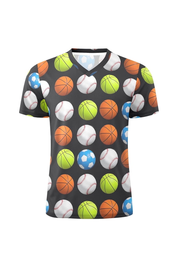 Baseball Football Basketball Men's Soccer Jersey Athletic Plus Size T-Shirt V-Neck Sport Fan Game Day Shirt X-Large