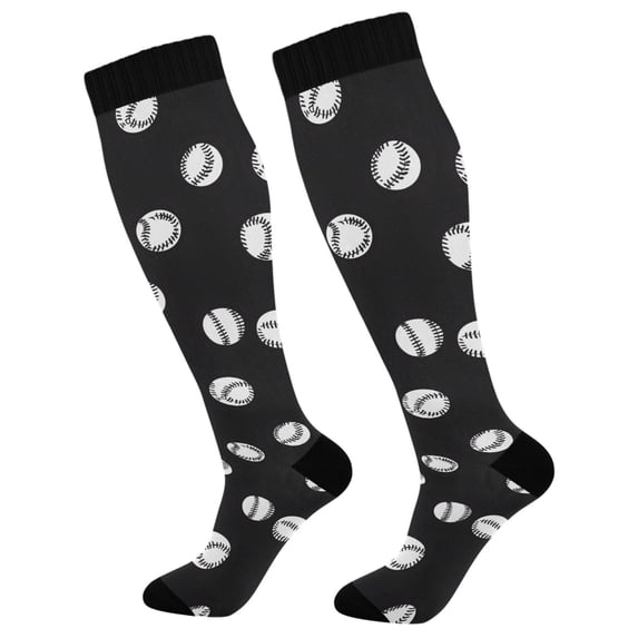 joogoo Baseball Pattern Socks Women Men Knee High Sock