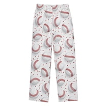 joogoo Baseball on White Pajama Pants Pj Bottoms Sleepwear Lounge L