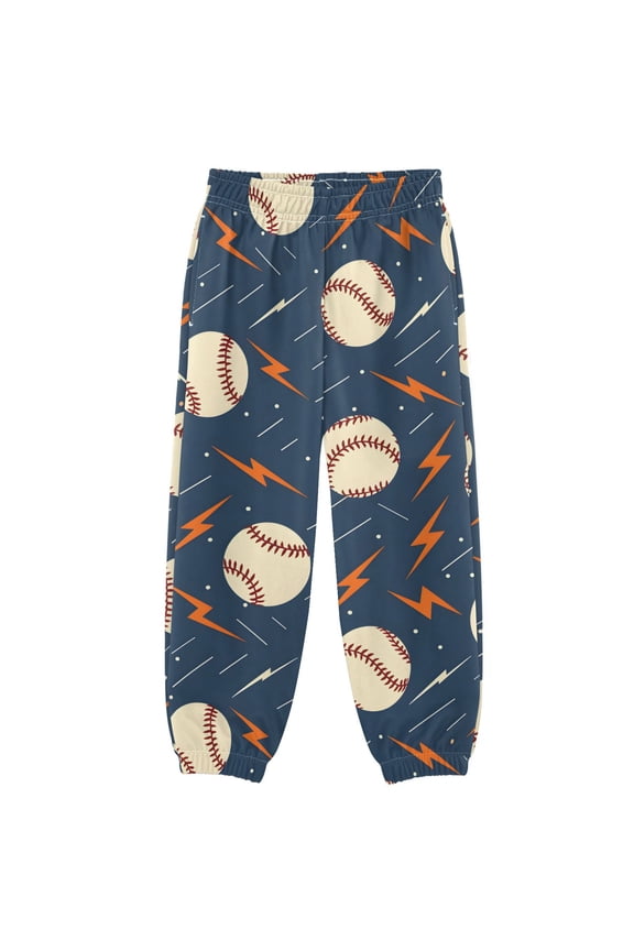 Baseballs with Lightning Boys' Sweatpants Jogger Pants 9-10Y