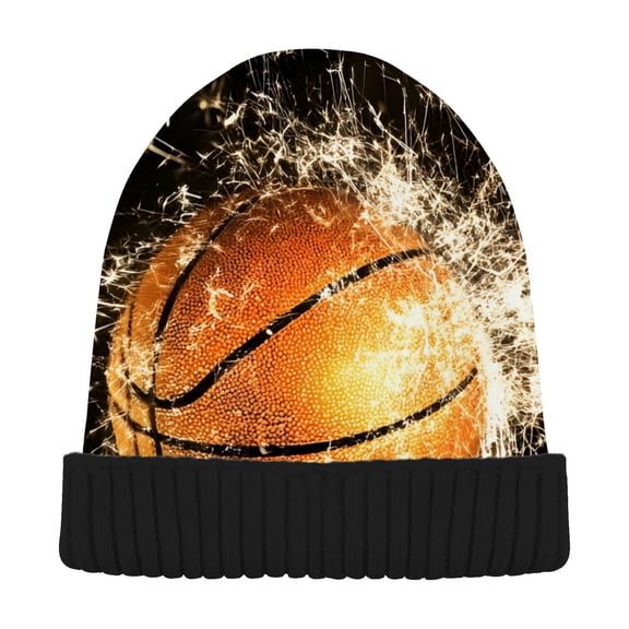 joogoo Basketball Beanie Hats Men Women Cuffed Skull Cap Winter Warm Knit Thick Beanies