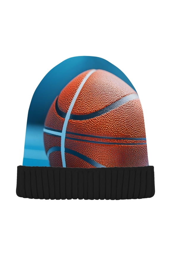 Basketball Blue Beanie Hats Cuffed Winter Warm Knit Thick Beanies