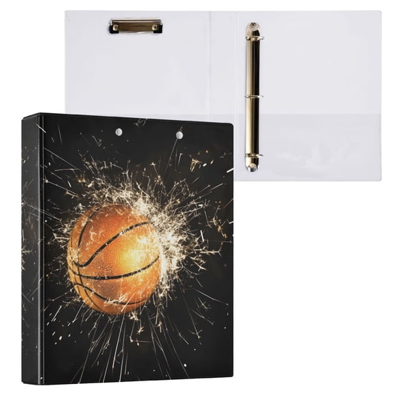 joogoo Basketball Hardcover 3 Ring Binder 1.5" Round Rings Interior Pockets Binders Organizer 1 Pack