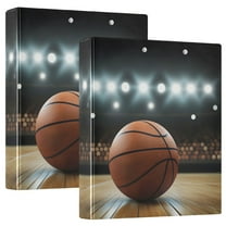 joogoo Basketball Hardcover 3 Ring Binder 1.5" Round Rings Interior Pockets Binders Organizer 2 Pack