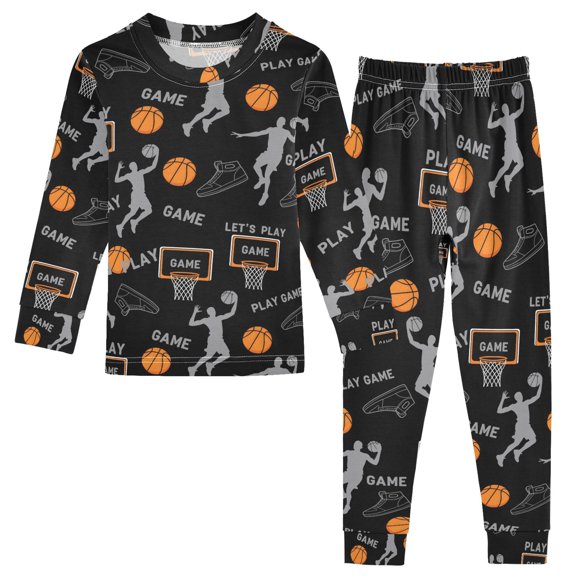 joogoo Basketball Player 2 Piece Long Sleeve Tee and Pants Cotton Pajama Set 8Y