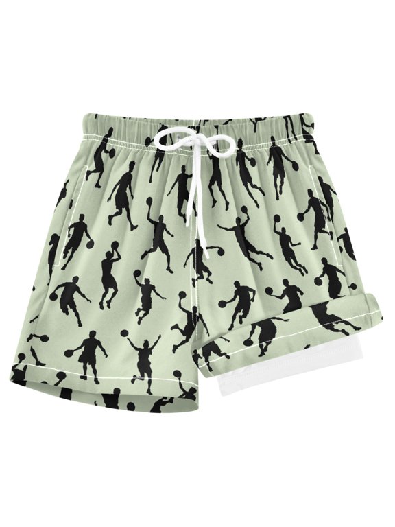 Basketball Player Boys Swim Trunks Beach Swimsuit Shorts Boxer 9-11Y