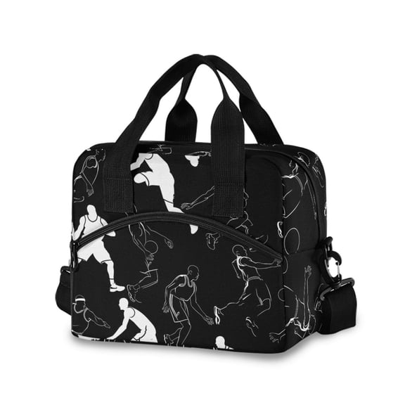 joogoo Basketball Players Insulated Lunch Bags Reusable Cooler Box with Shoulder Strap