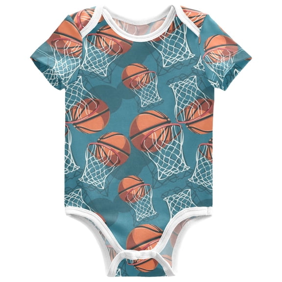 joogoo Basketball-a1 Pattern Baby Bodysuits Short Sleeve Cotton Onesies Clothes 3Months