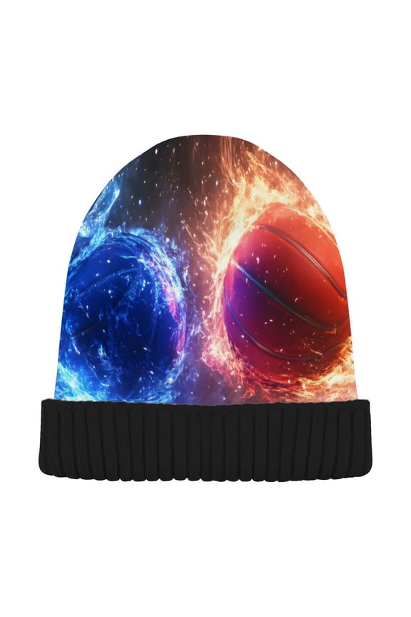 Basketballs Explosion Beanie Hats Cuffed Winter Warm Knit Thick Beanies