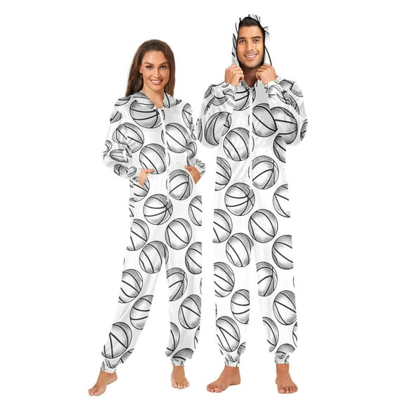 joogoo Basketballs-z1 Unisex Adults Onesies Pajamas Jumpsuits XL