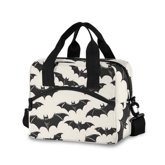 joogoo Bats Halloween Insulated Lunch Bags Reusable Cooler Box with Shoulder Strap