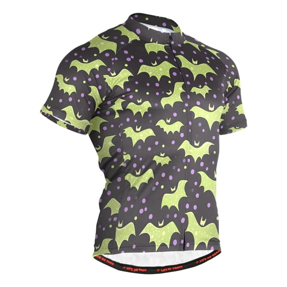 joogoo Bats Polka Dots Pattern Men's Cycling Jerseys Mountain Bike Short Sleeve Tops S