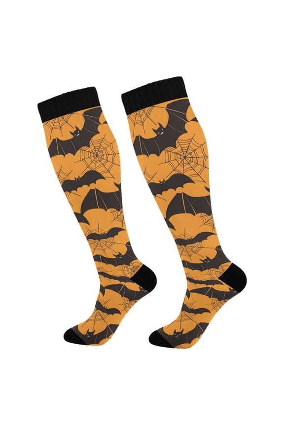 Bats Spiders Webs Socks Women Men Knee High Sock