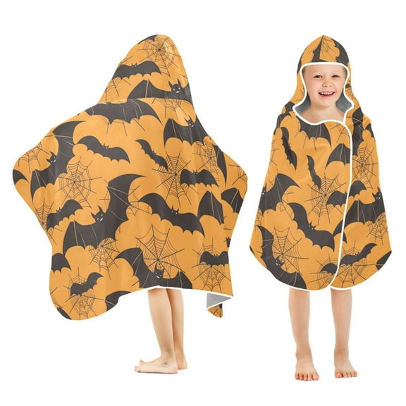 joogoo Bats Spiders Webs Kids Hooded Beach Towel Baby Bath Towel 23.5"x50"